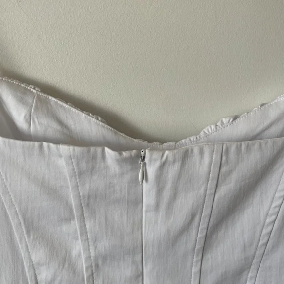 Zara Poplin Corset Style Mini Dress White Blogger Fav Size Large - Picture 13 of 15